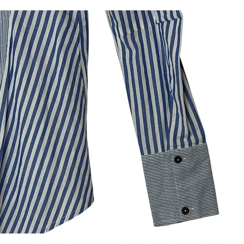 Free People x Brenda Knight Top Women's Large‎ Striped Button Up Cotton New